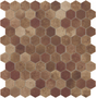 cotta terra 1.4"x1.4" Terre Hexagon Glass Mosaic tile