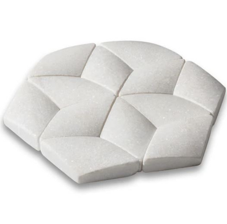 crystal white Paragon Hex Profile Dimensional Wall Tile