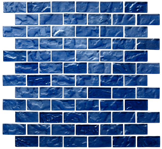 deep flow 1"x2" Offset Lava Glass Mosaic