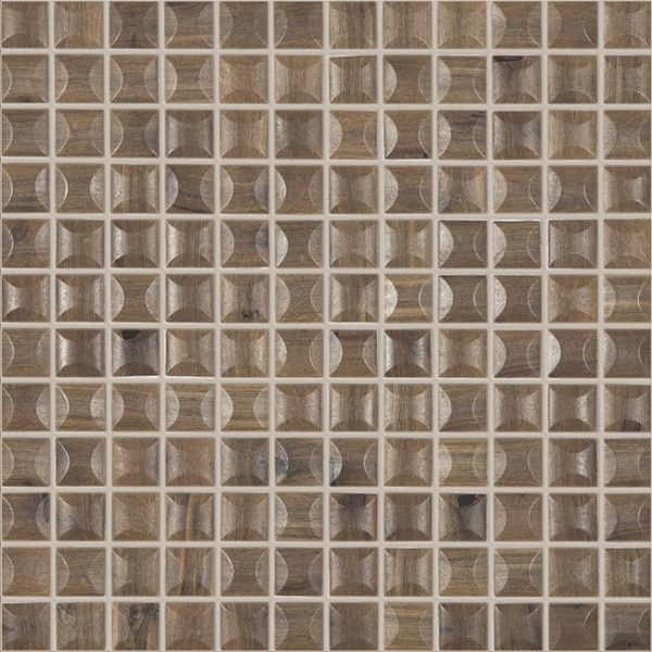 ebano 1"x1" Edna Wood Squares Glass Mosaic tile
