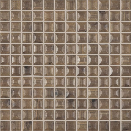 ebano 1"x1" Edna Wood Squares Glass Mosaic tile