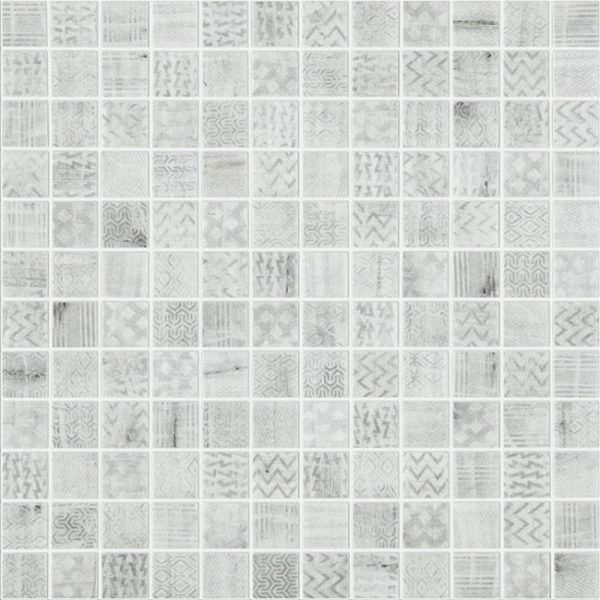 ethnic 1"x1" Wood Squares Glass Mosaic tile