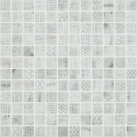 ethnic 1"x1" Wood Squares Glass Mosaic tile