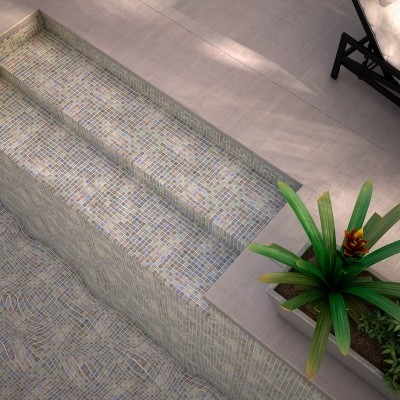 1"x1" Fusion Squares Glass Mosaic fusion grey tile
