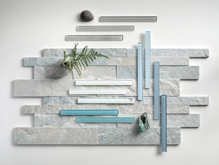 glacier wall tile Flat Impressions Gloss Glass Trim Finish