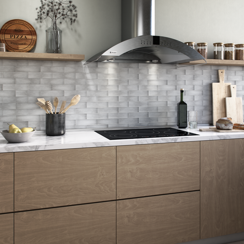 glacier 2"x8" Impressions Rectangle Gloss Glass Tile