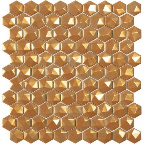 1.4"x1.4" Magic Hexagon Glass Mosaic gold magic tile