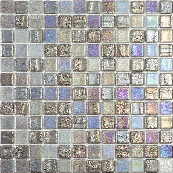 1"x1" Fusion Squares Glass Mosaic grey fusion tile