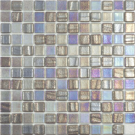 1"x1" Fusion Squares Glass Mosaic grey fusion tile