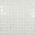 grey 1"x1" Marble Carrara Bright Squares Glass Mosaic tile
