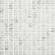 grey 1"x1" Marble Edna Calacatta Squares Glass Mosaic