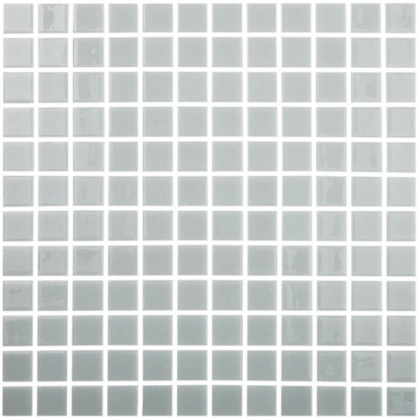 1"x1" Solid Squares Glass Mosaic gris claro tile