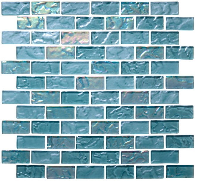 hazy wave 1"x2" Offset Lava Glass Mosaic