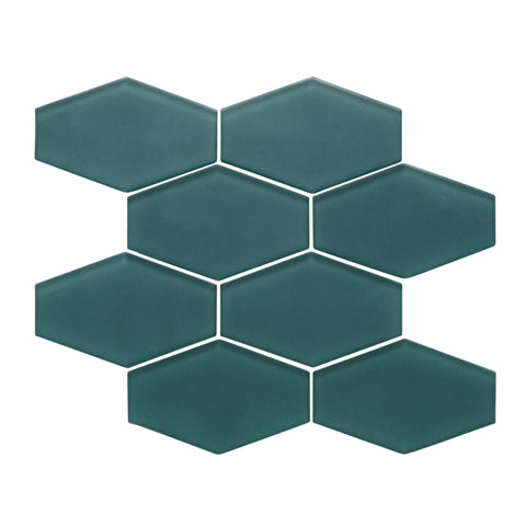 lagoon hexagon matte glass mosaic tile