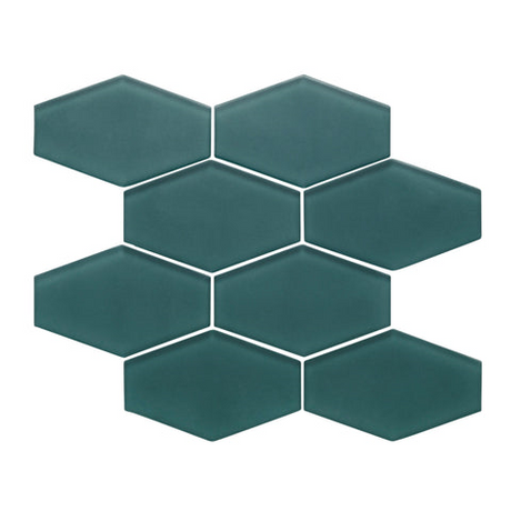 lagoon hexagon matte glass mosaic tile