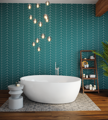lagoon bathroom tile Palms Matte Glass Mosaic Tile