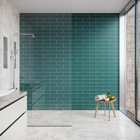 lagoon wall tile 3.5"x12" Rectangle Matte Glass Tile