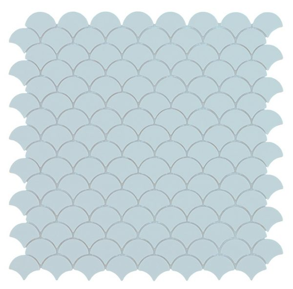 light blue 1.4"x1.1" Nordic Droplet Glass Mosaic tile