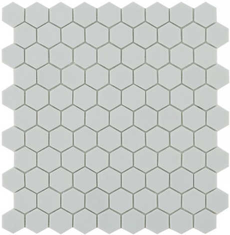 light grey 1.4"x1.4" Nordic Hexagon Glass Mosaic tile