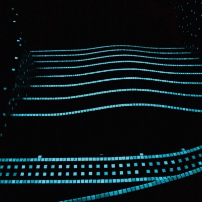 1"x1" Luminescent Squares Glass Mosaic stairs tile