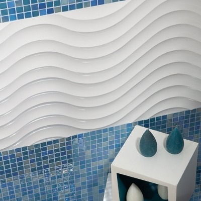 1"x1" Lux Squares Glass Mosaic bathroom tile