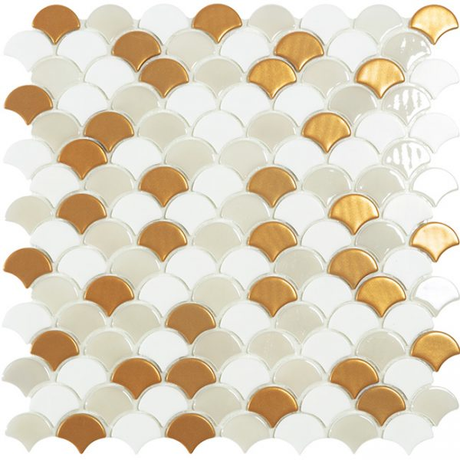 1.4"x1.1" Magic Droplet Glass Mosaic gold soul blend magic tile