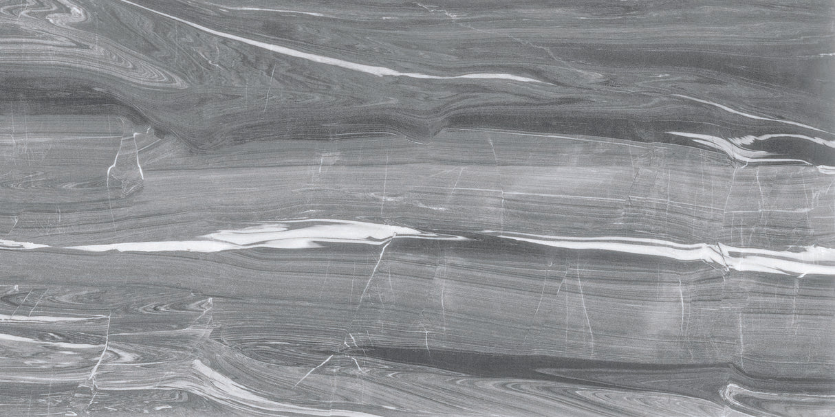 Luxe 8x48 tile dark grey wall