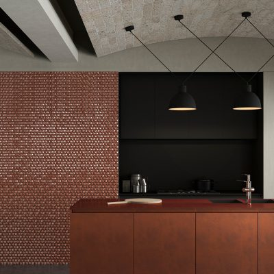 1.4"x1.4" Magic Hexagon Glass Mosaic magic copper tile