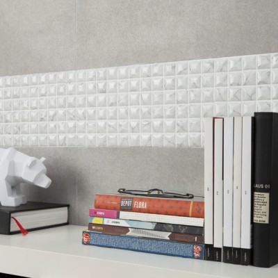 backsplash tile 1"x1" Marble Edna Carrara Bright Squares Glass Mosaic
