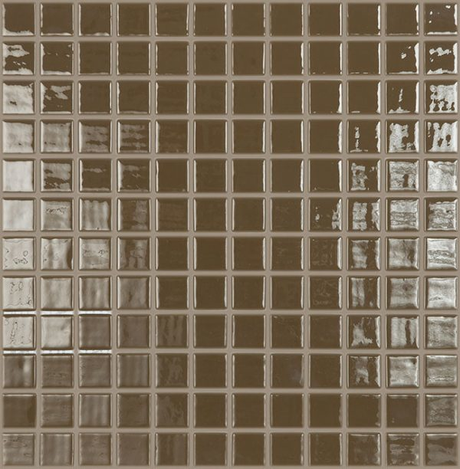 1"x1" Solid Squares Glass Mosaic marron tile