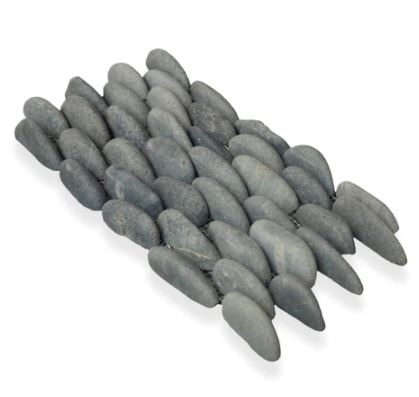medan charcoal Stacked Natural Pebble Tile