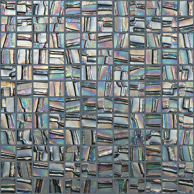 metallic 1"x1" Moon Squares Glass Mosaic