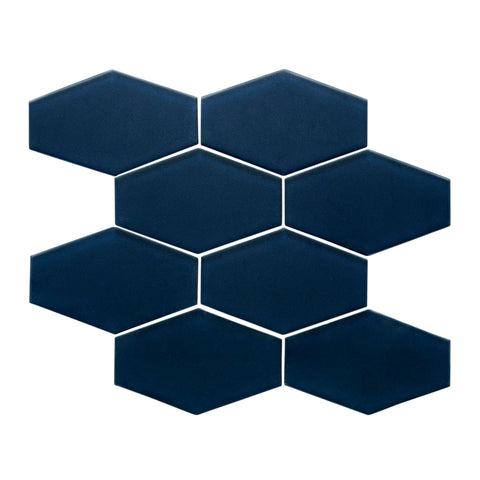 midnight hexagon matte glass mosaic tile