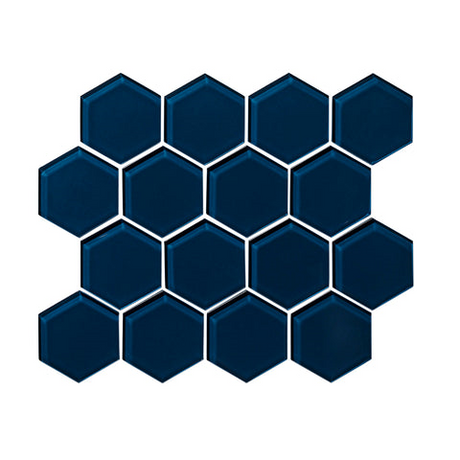 midnight Hexagon Gloss Glass Mosaic