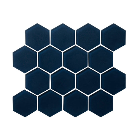 midnight Hexagon Matte Glass Mosaic