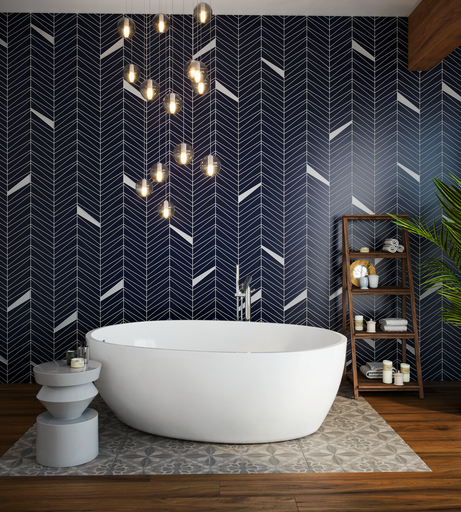 midnight bathroom tile Palms Matte Glass Mosaic Tile