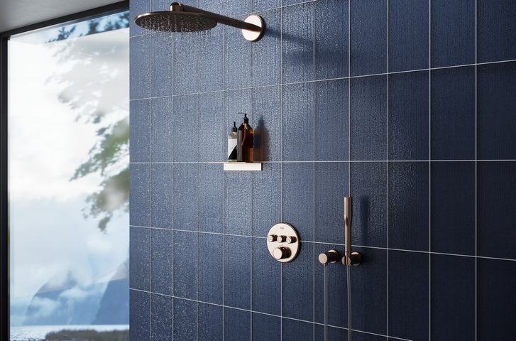midnight shower tile 6"x12" Rectangle Cascade Glass Tile