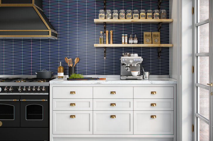 Waveline Matte Finish Glass Mosaic Tile