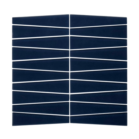 midnight Waveline Matte Finish Glass Mosaic Tile