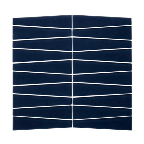 midnight Waveline Matte Finish Glass Mosaic Tile