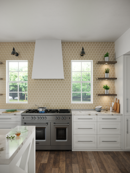 mojave Hexagon Gloss Glass Mosaic