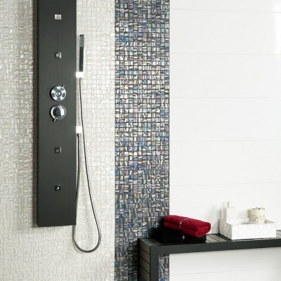 moon bathroom tile 1"x1" Moon Squares Glass Mosaic