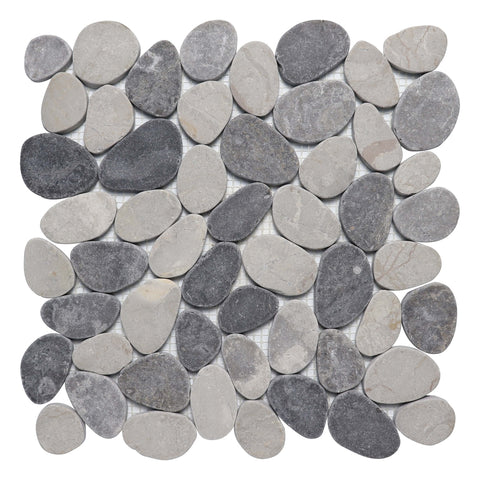 motley grey Cobbles Tumbled Pebble Tile