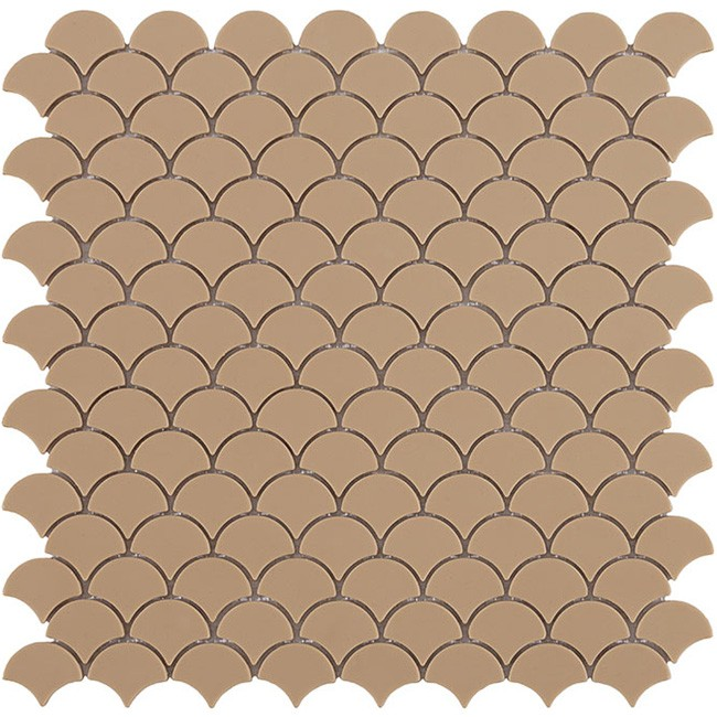 beige 1.4"x1.4" Soul Matte Droplet Glass Mosaic tile