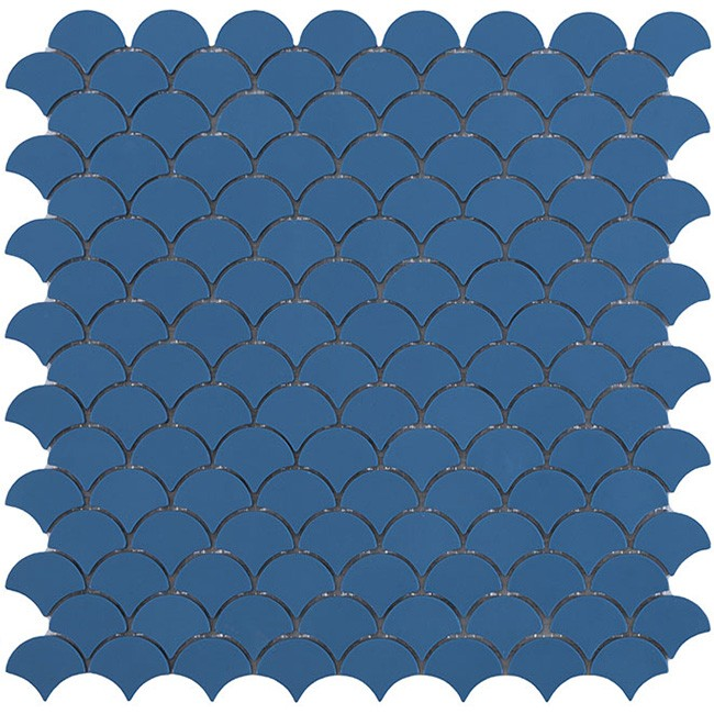 blue 1.4"x1.4" Soul Matte Droplet Glass Mosaic tile