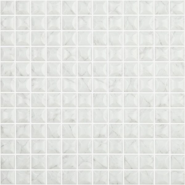 grey 1"x1" Marble Edna Carrara Matte Squares Glass Mosaic tile