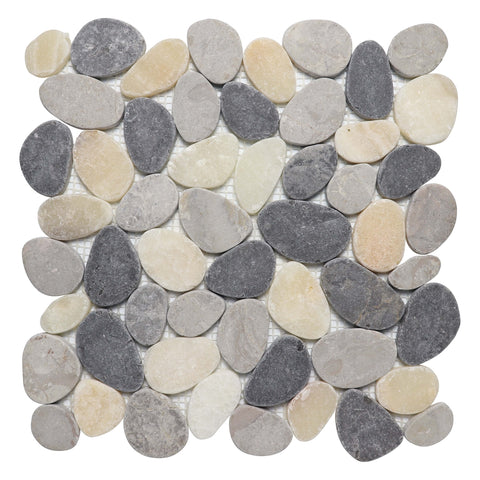 multi grey Cobbles Tumbled Pebble Tile