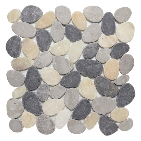 multi grey Cobbles Tumbled Pebble Tile
