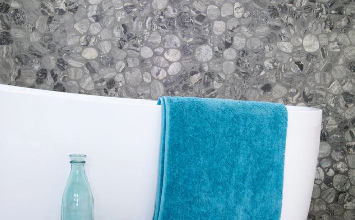 nebula bathroom tiles Spindrift Marble Honed Pebble Tile