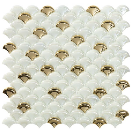 1.4"x1.1" Dimension Droplet Glass Mosaic nike blend tile